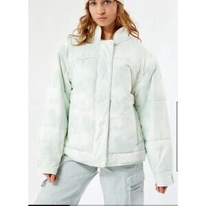 Free People Movement Bunny Slope Printed Puffer Ski Jacket Mint Green Large New